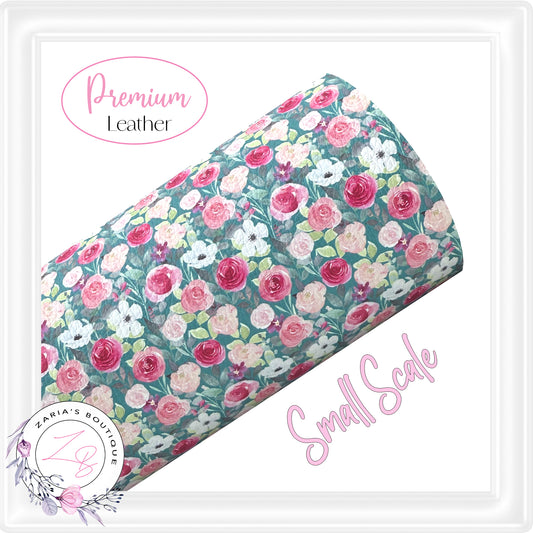 ⋅ Teal Rose Blossoms ⋅ Premium Vegan Faux Leather ⋅