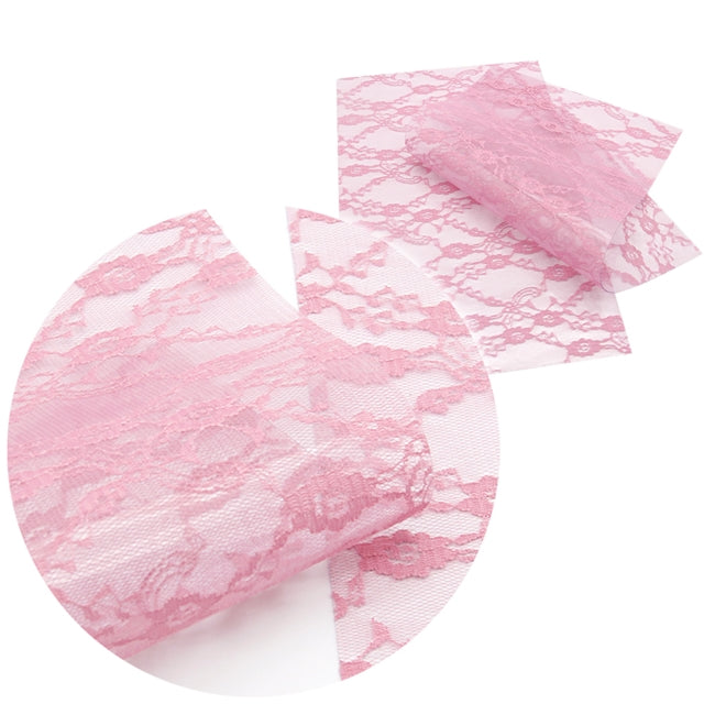 Transparent Pink Lace PVC Bow Craft Fabric