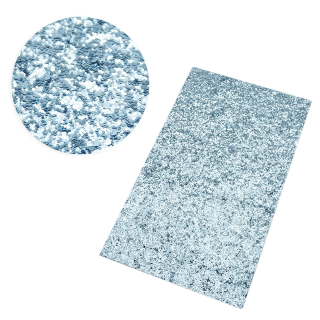 Atlantis Blue ~ Medium Glitter Faux Leather Fabric Sheets