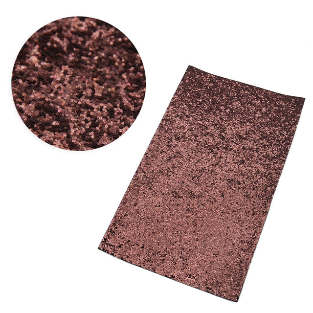 Chocolate Brown ~ Medium Glitter Faux Leather Fabric Sheets