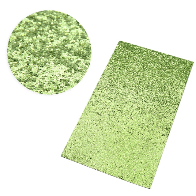 Kiwi Green ~ Medium Glitter Faux Leather Fabric Sheets
