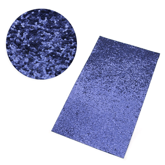 Midnight Blue ~ Medium Glitter Faux Leather Fabric Sheets