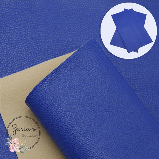 Pebble Grain |  Royal Blue Faux Leather Bow Making Fabric  ~ 0.91mm