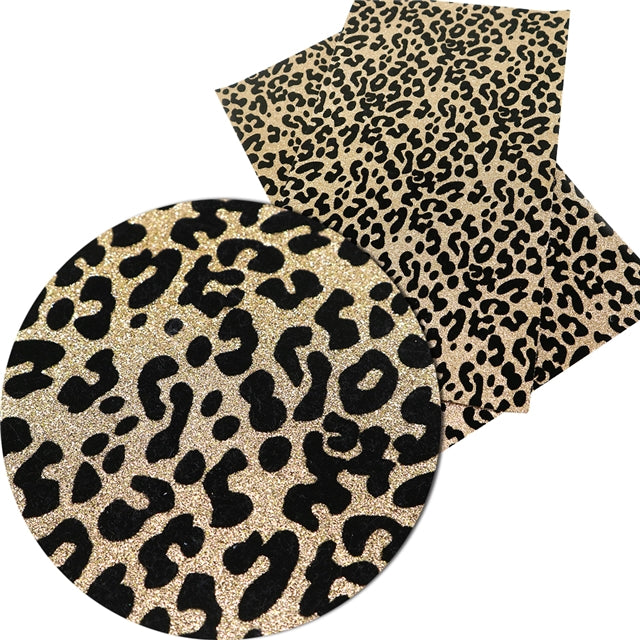 ⋅ Leopard Spots ⋅ Black Velvet & Gold Glitter ⋅ Vegan Faux Leather ⋅