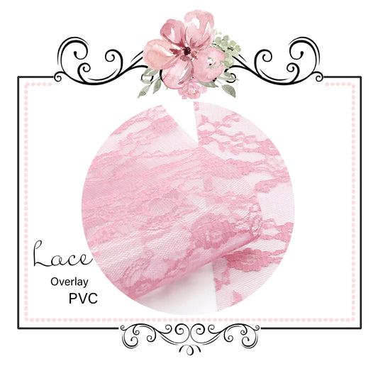 Transparent Pink Lace PVC Bow Craft Fabric