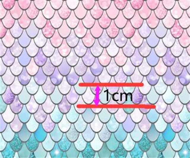 ⋅ Pastel Mermaid Scales ⋅ Vegan Faux Leather  ⋅ Pink Purple Blue  ⋅  0.91mm