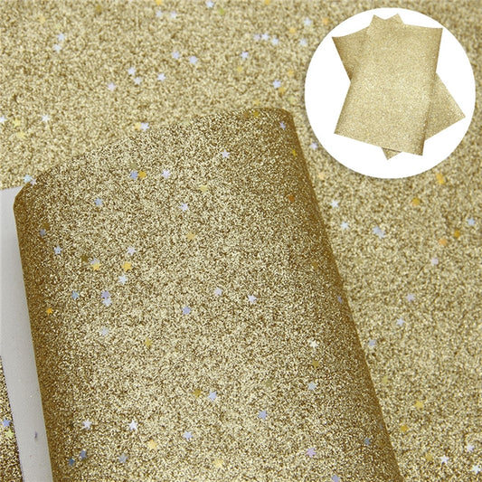 Starry Night Collection Fine Glitter ~ Gold ~ Silver & Gold Star Encrusted Christmas Craft Sheets