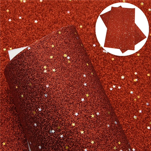 Starry Night Collection Fine Glitter ~ Red ~ Silver & Gold Star Encrusted Christmas Craft Sheets