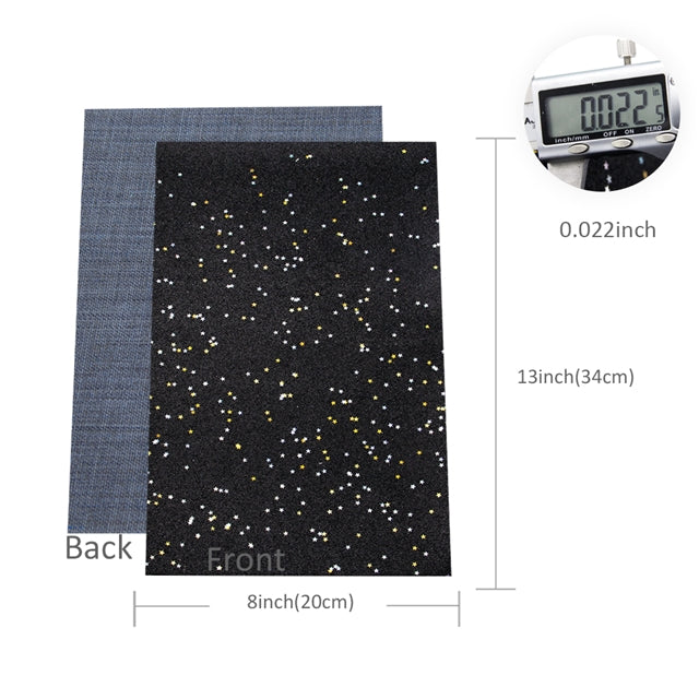 Starry Night Collection Fine Glitter ~ White ~ Silver & Gold Star Encrusted Christmas Craft Sheets
