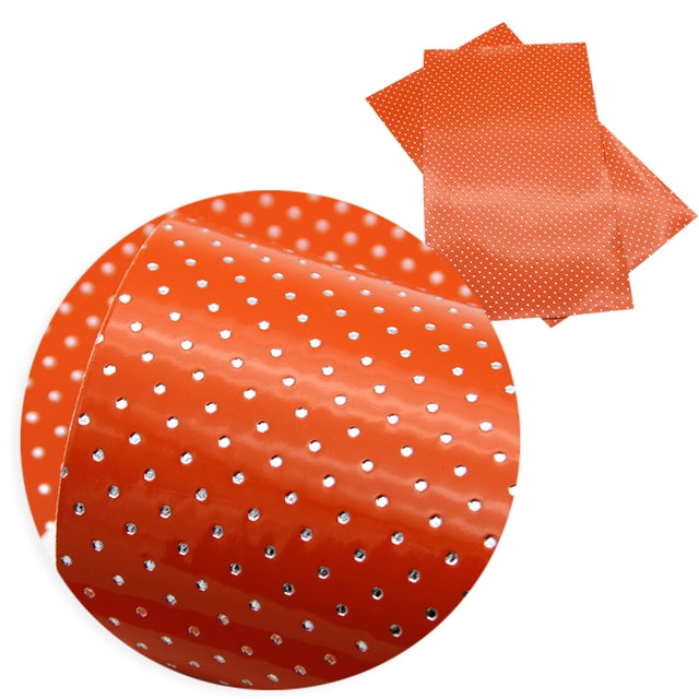 Orange Silver Spots ~ Textured Metallic Faux Leather