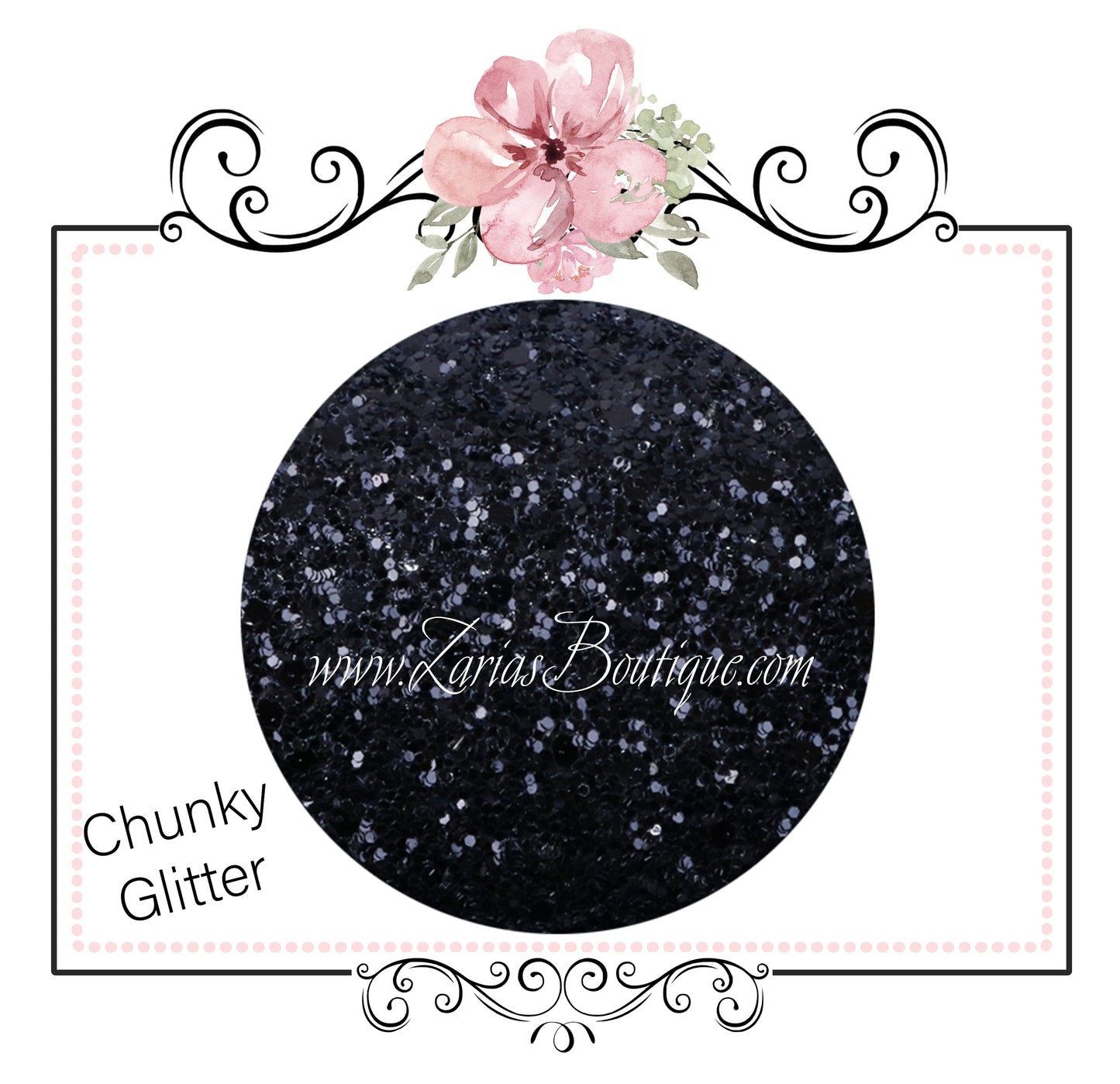 Chunky Glitter • Black • 1.1mm