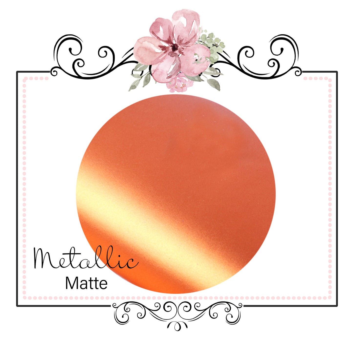 METALLIC MATTE  ~ Orange Pearl Faux Leather