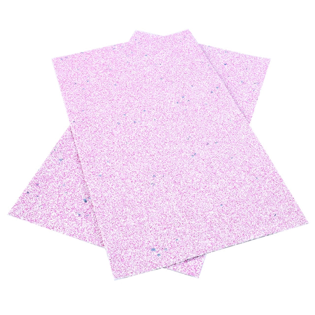 Frosted Hot Pink ~ Chunky Glitter Faux Leather Fabric Sheets ~ 20x34cm
