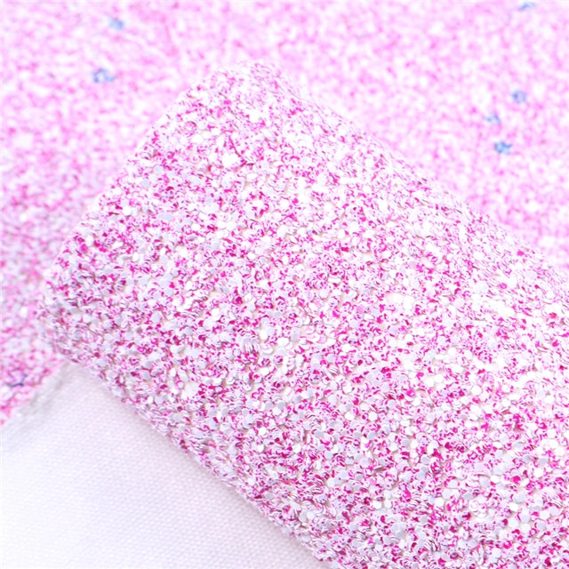 Frosted Hot Pink ~ Chunky Glitter Faux Leather Fabric Sheets ~ 20x34cm