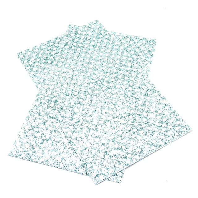 Jewel-Tone CHUNKY GLITTER ~ Aquamarine Green White Polka Dot HEARTS ~ 20 x 34cm