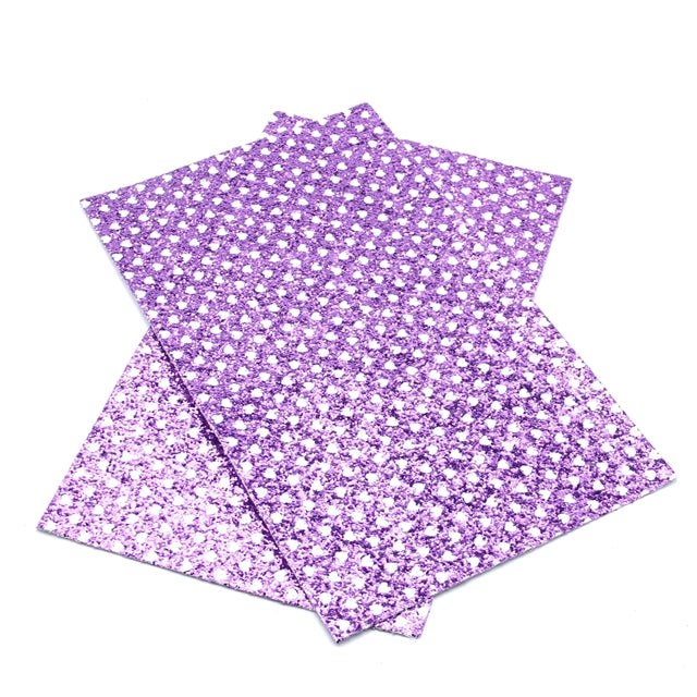 Jewel-Tone CHUNKY GLITTER ~ Amethyst Purple White Polka Dot HEARTS ~ 20 x 34cm