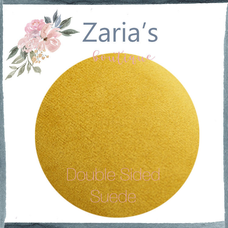 Luxe DOUBLE SIDED Suede Nubuck Faux Leather Sheets ~ Golden Mustard