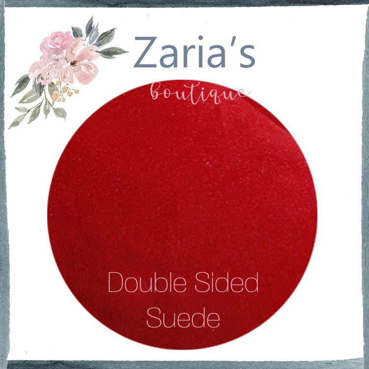 Luxe DOUBLE SIDED Suede Nubuck Faux Leather Sheets ~ Bold Red