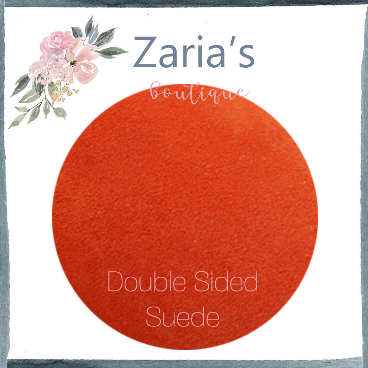 Luxe DOUBLE SIDED Suede Nubuck Faux Leather Sheets ~ Tangerine Orange
