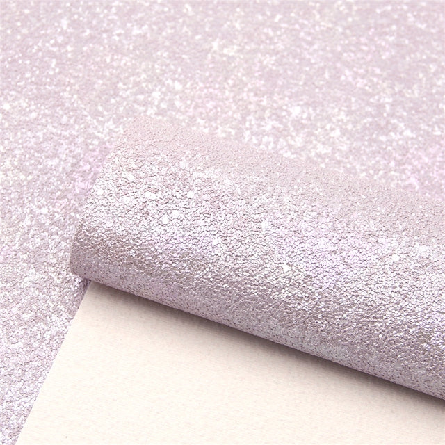 Hint of Pink ~ Chunky Glitter Faux Leather Fabric Sheets