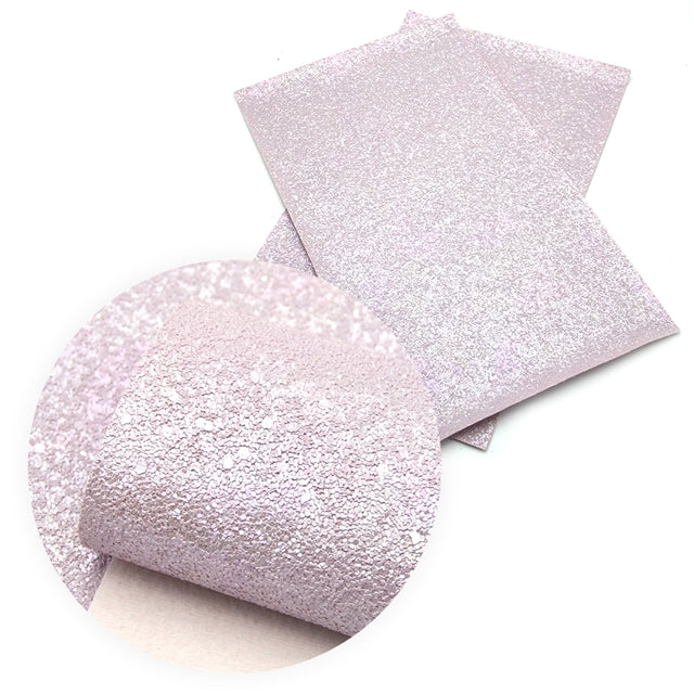 Hint of Pink ~ Chunky Glitter Faux Leather Fabric Sheets