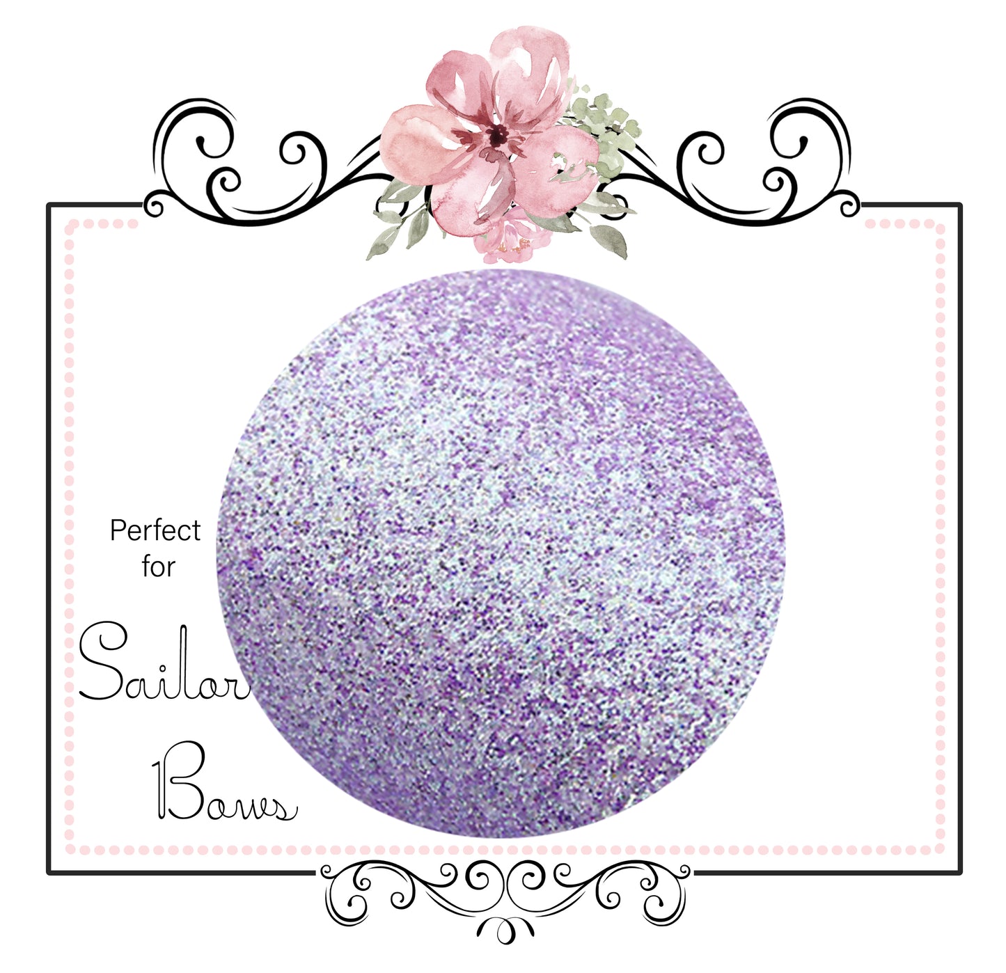 Pink Sapphire ~ Medium Glitter Sailor Bow Fabric Sheets