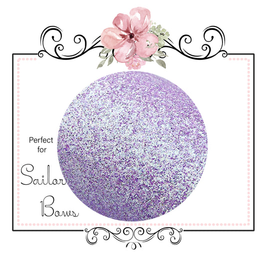 Lavender Sapphire ~ Purple Medium Glitter Sailor Bow Fabric Sheets