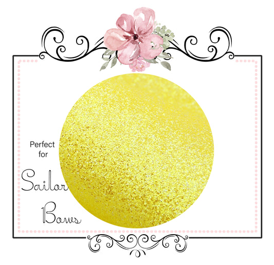 Yellow Sapphire ~ Medium Glitter Sailor Bow Fabric Sheets