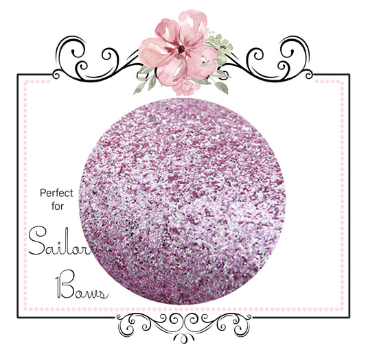 Pink Sapphire ~ Medium Glitter Sailor Bow Fabric Sheets