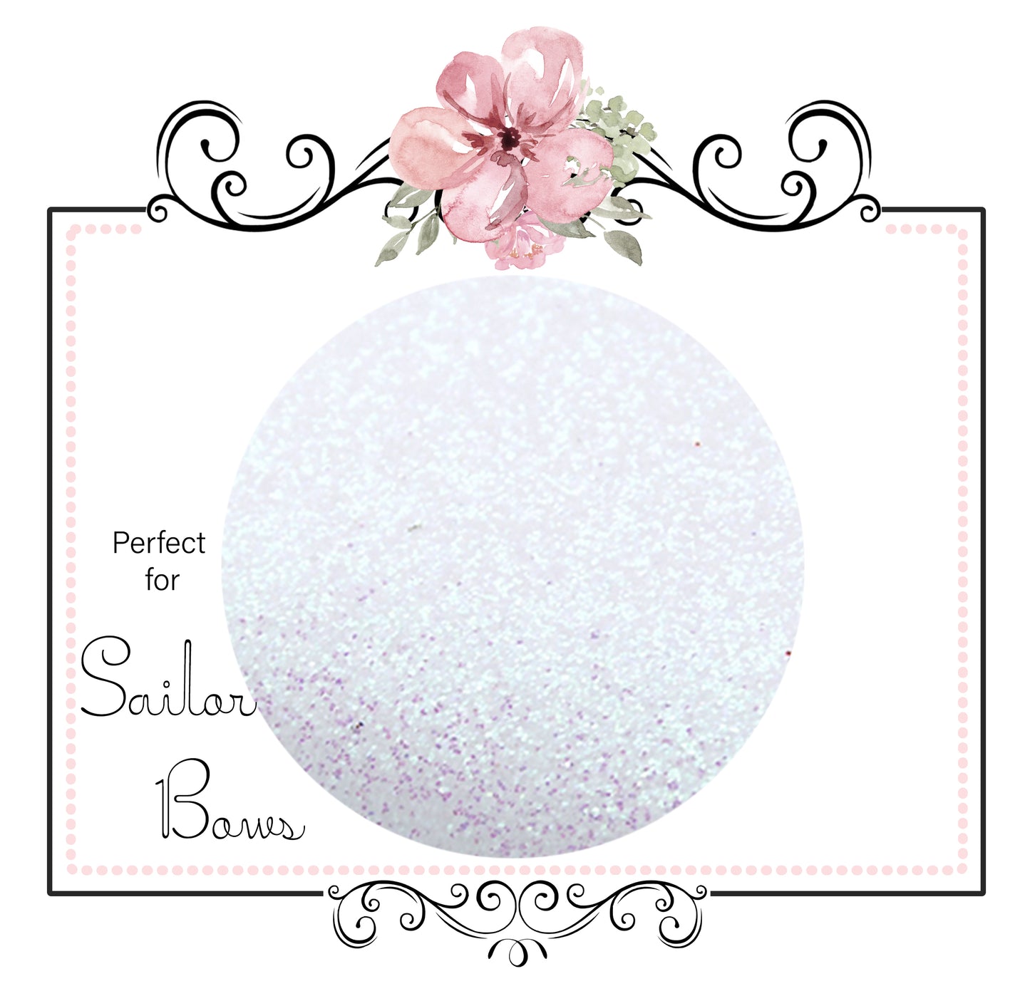 White Sapphire ~ Soft Medium Glitter Sailor Bow Fabric Faux Leather Sheets