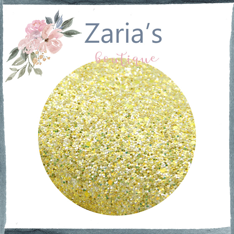 Sunshine Yellow ~ Chunky Glitter Faux Leather Wiggle Fabric Sheets