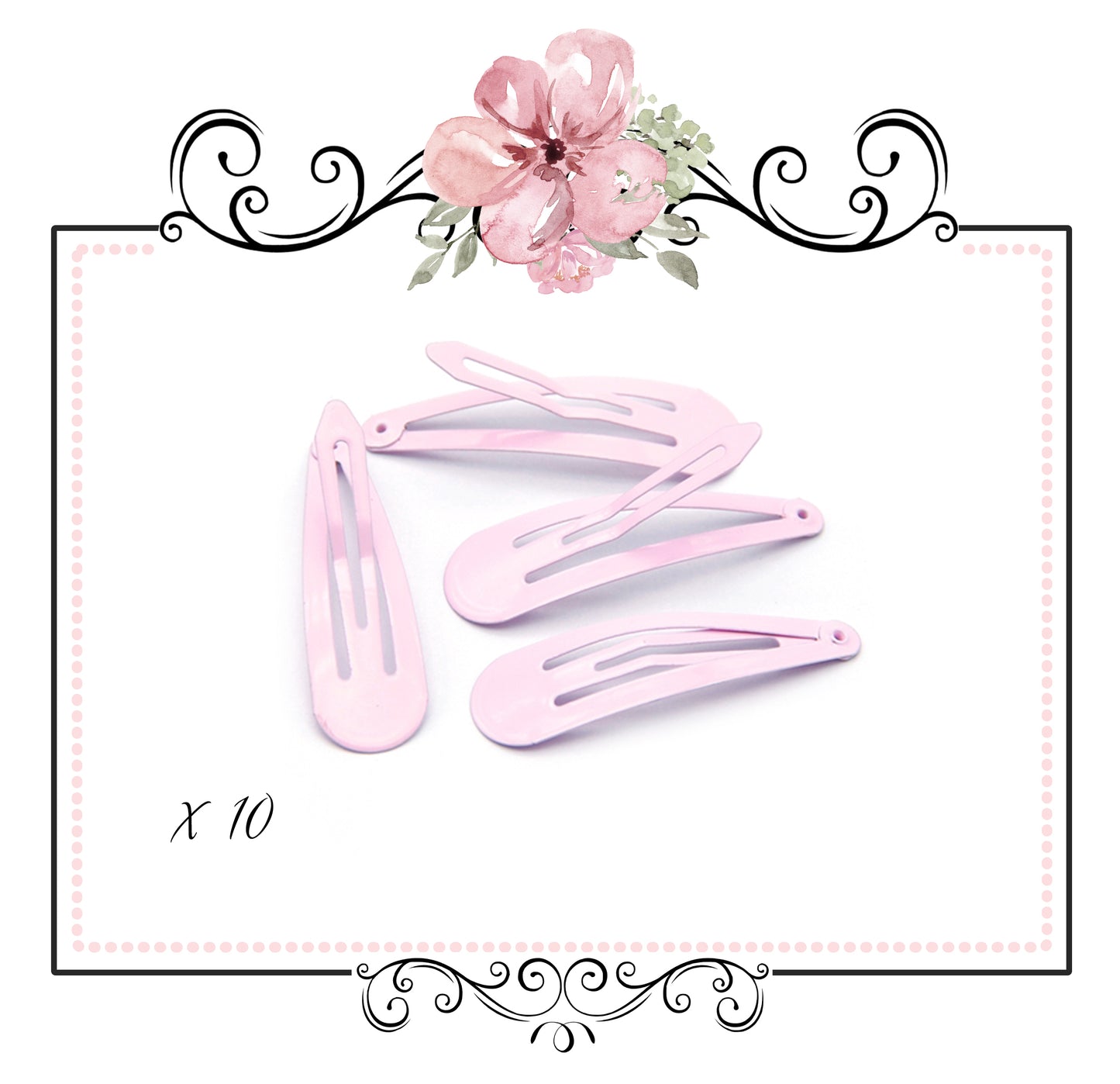Pastel Snap Hair Clips ~ Light Pink