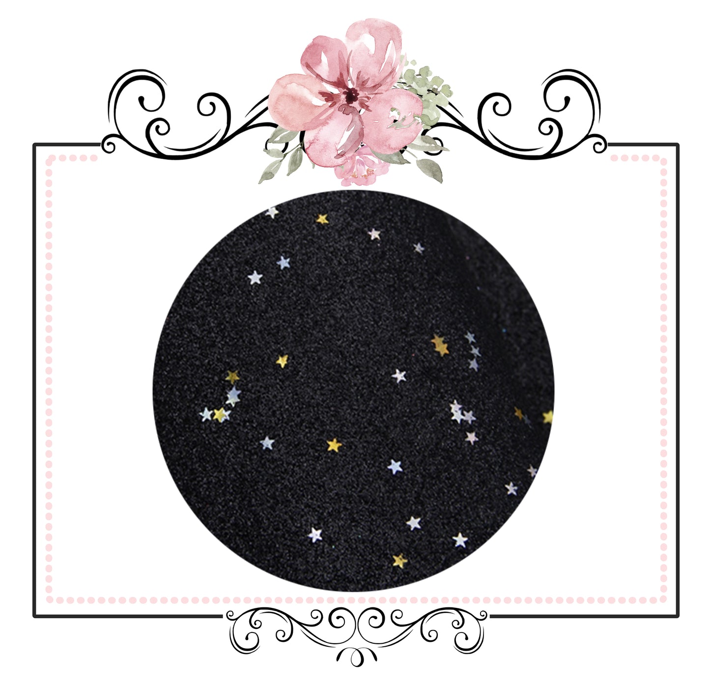 Starry Night Collection Fine Glitter ~ Dusty Pink ~ Silver & Gold Star Encrusted Christmas Craft Sheets