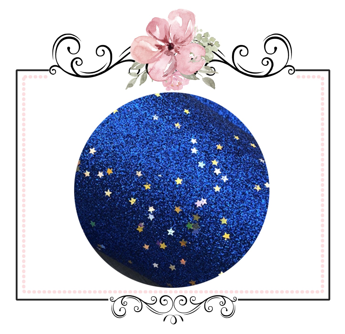 Starry Night Collection Fine Glitter ~ Light Blue ~ Silver & Gold Star Encrusted ~ 0.60mm