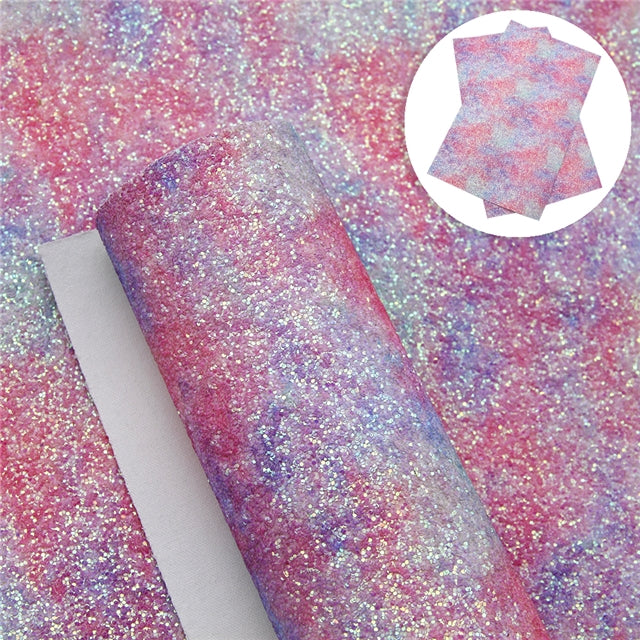 Watercolour Sparkle Sunset ~ Chunky GLITTER ~ Pastels ~ Craft Fabric Sheets
