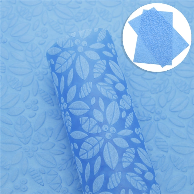 Embossed Flowers • Light Blue • Floral Craft Fabric