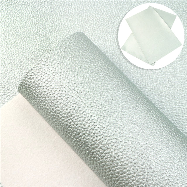 Mint Green Pearl ~ Faux Leather Fabric Sheets