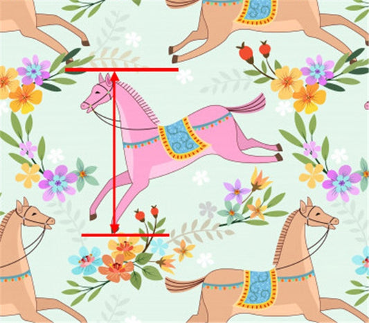 Pretty Floral Horses ~ Litchi Faux Leather - LAST SHEET!