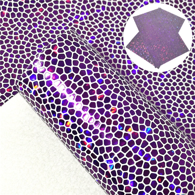 Mosaic Pattern Textured Faux Leather ~ Purple ~ 0.54mm