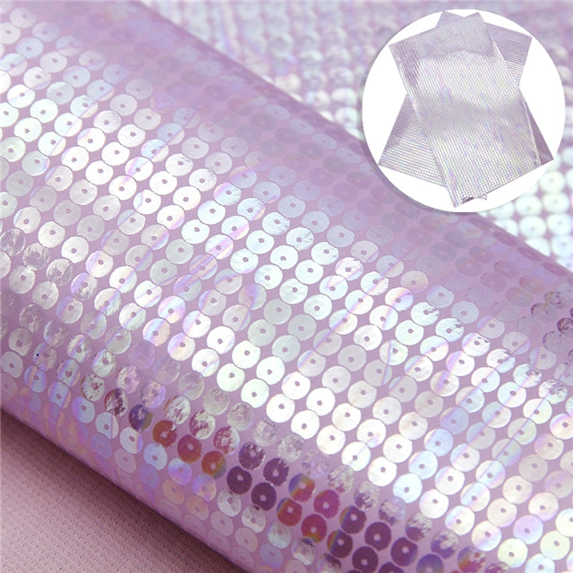 Textured Holographic Purple Lavender Sequins ~ Faux Leather ~ 0.45mm
