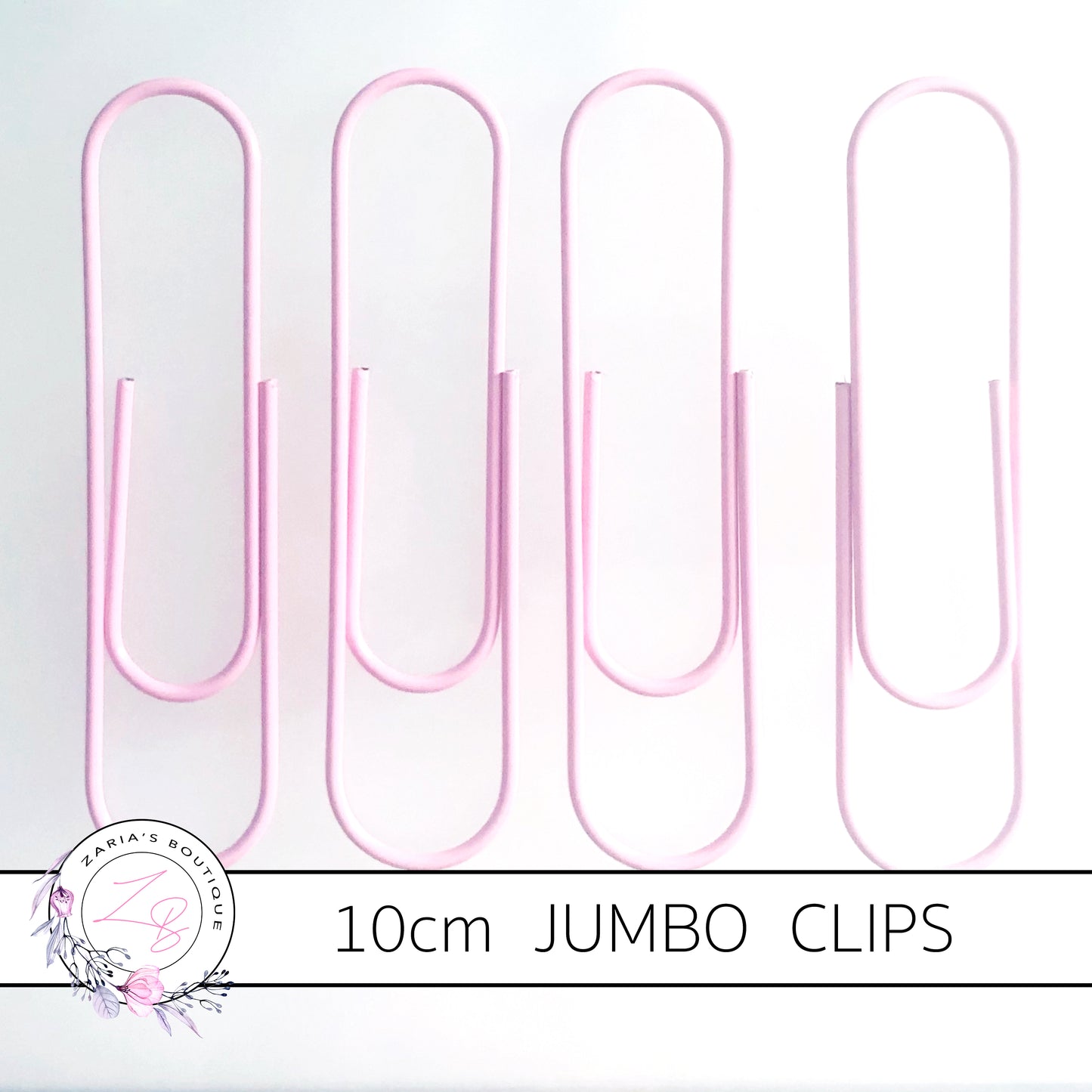 Jumbo Paper Clips ~ 10cm ~ Pink ~ Pack of 4