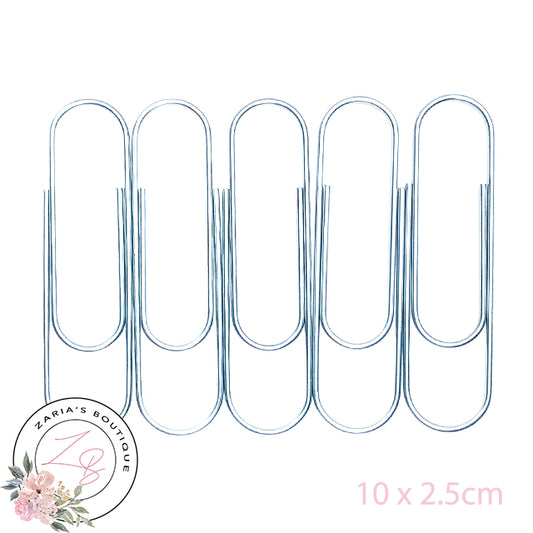 Jumbo Paper Clips ~ 10cm ~ Silver ~ Pack of 5