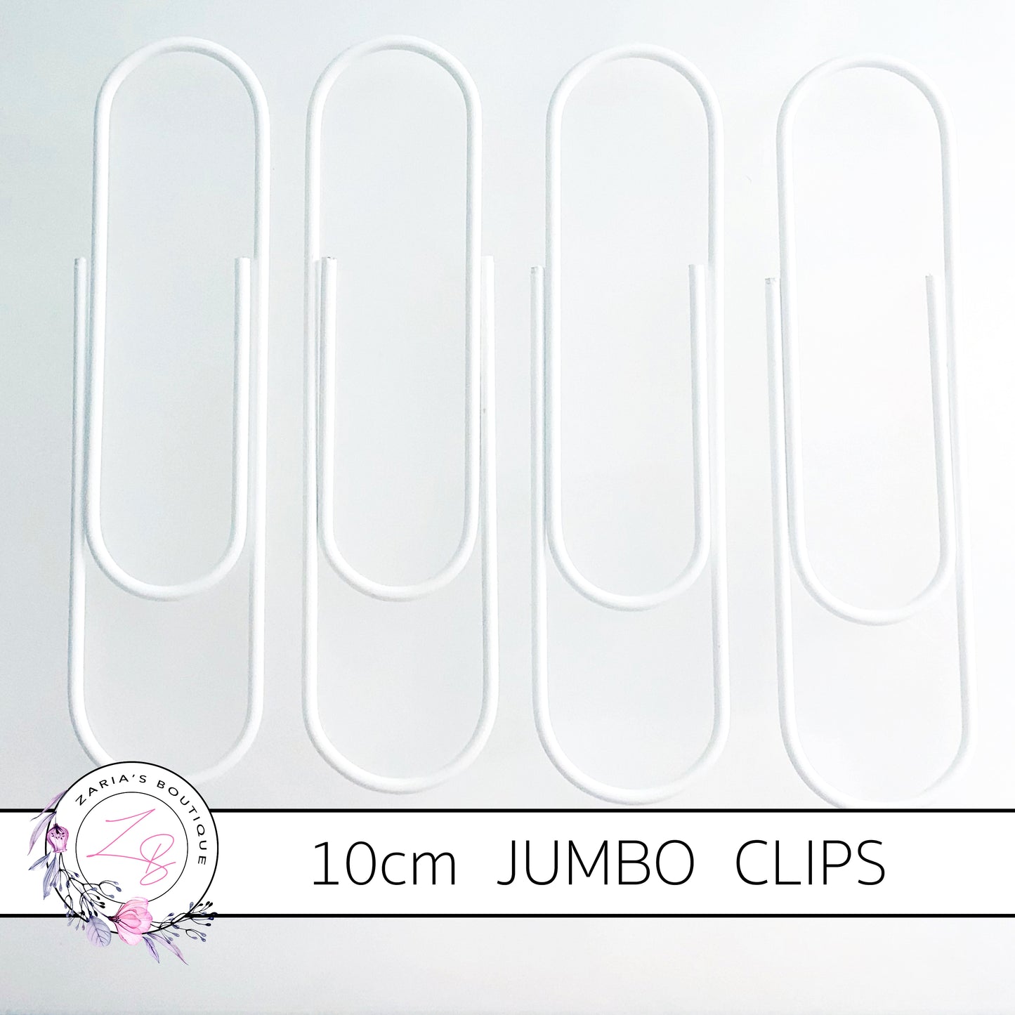 Jumbo Paper Clips ~ 10cm ~ White ~ Pack of 4