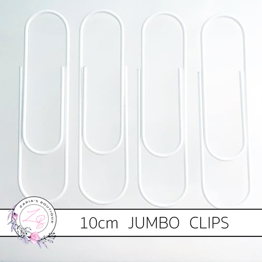 Jumbo Paper Clips ~ 10cm ~ White ~ Pack of 4