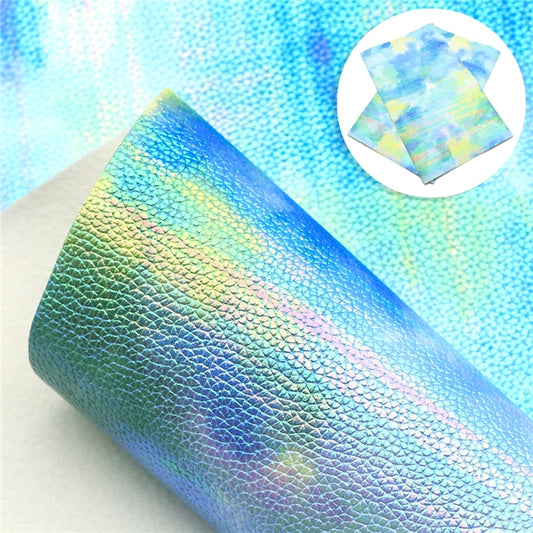 ⋅ Sea & Sky ⋅ Metallic Watercolour Vegan Faux Leather ⋅ 0.6mm
