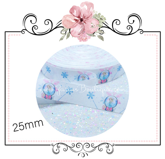 EXCLUSIVE to Zaria's Boutique ~ Frozen Snowflake Collection ~ Grosgrain Ribbon 25mm