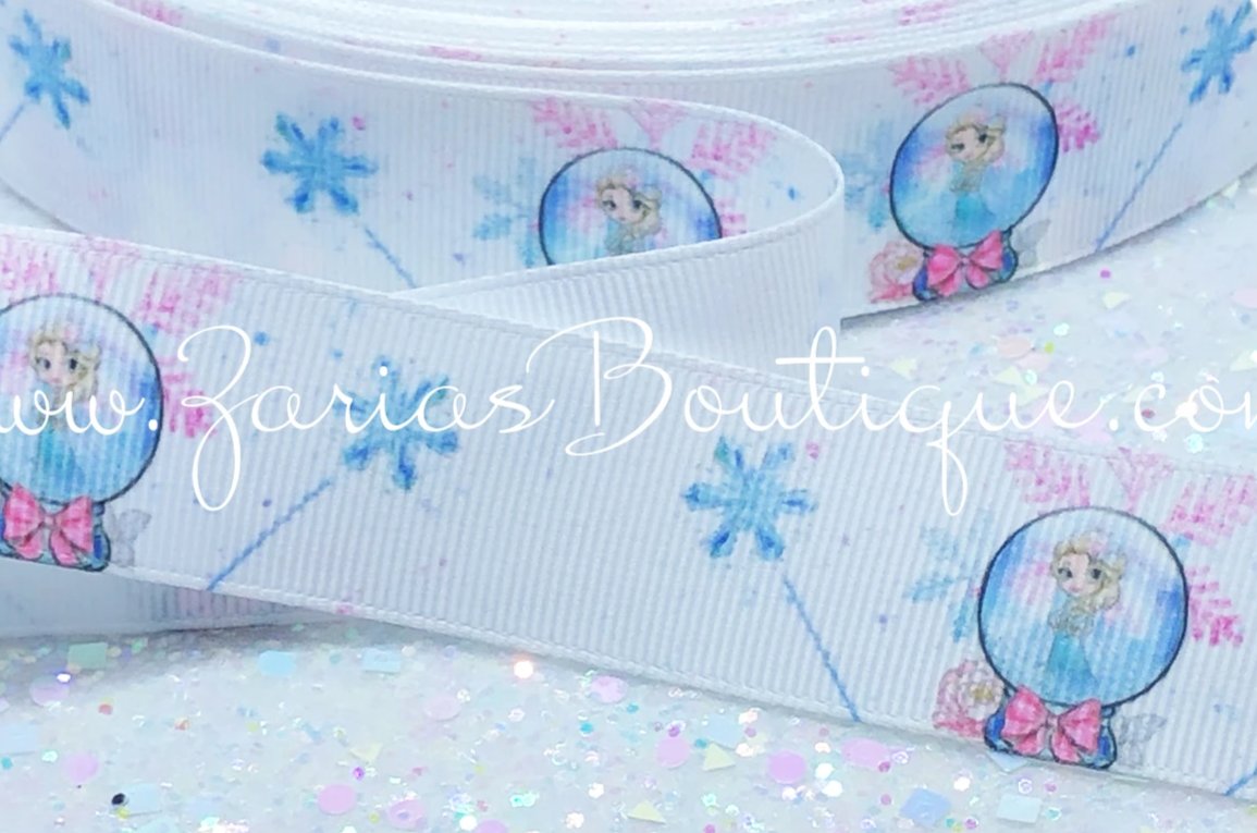 EXCLUSIVE to Zaria's Boutique ~ Frozen Snowflake Collection ~ Grosgrain Ribbon 25mm