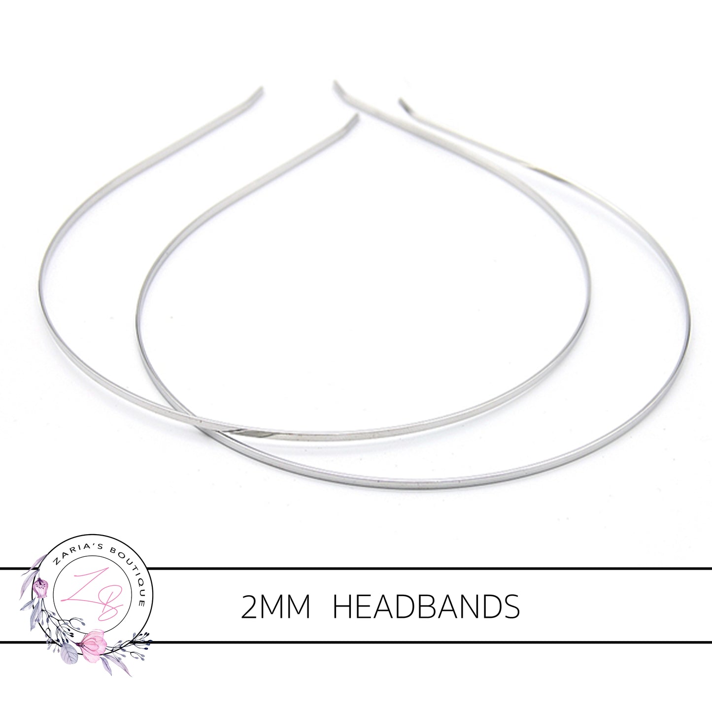 2mm Metal Headbands ~ Silver ~ Ready To Decorate!