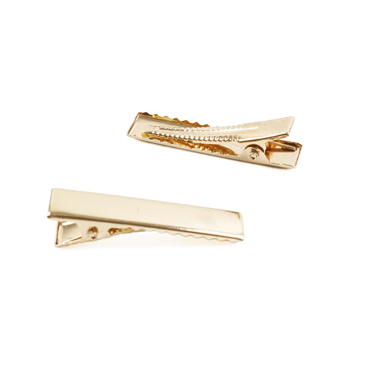 PREMIUM GOLD 35mm Alligator Hair Clip
