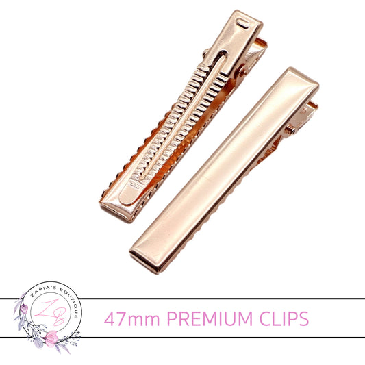 ⋅ PREMIUM Rose Gold 47mm Alligator Hair Clips ⋅ 10 25 or 50 pcs ⋅
